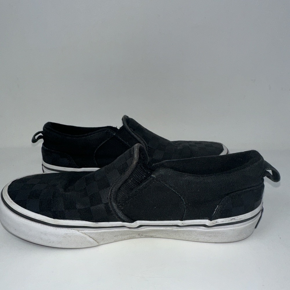 Vans Classic Black Checkerboard Slip Ons Kids Size 1 - Picture 4 of 16